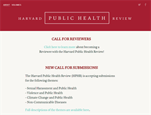 Tablet Screenshot of harvardpublichealthreview.org